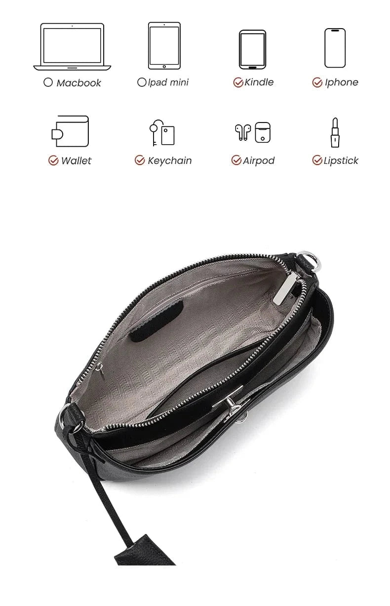 Women Cow Real Leather Shoulder Bags Ladies Natural Cowhide Fashion Retro Handbags Female Designer Luxury Crossbody Bag for Lady