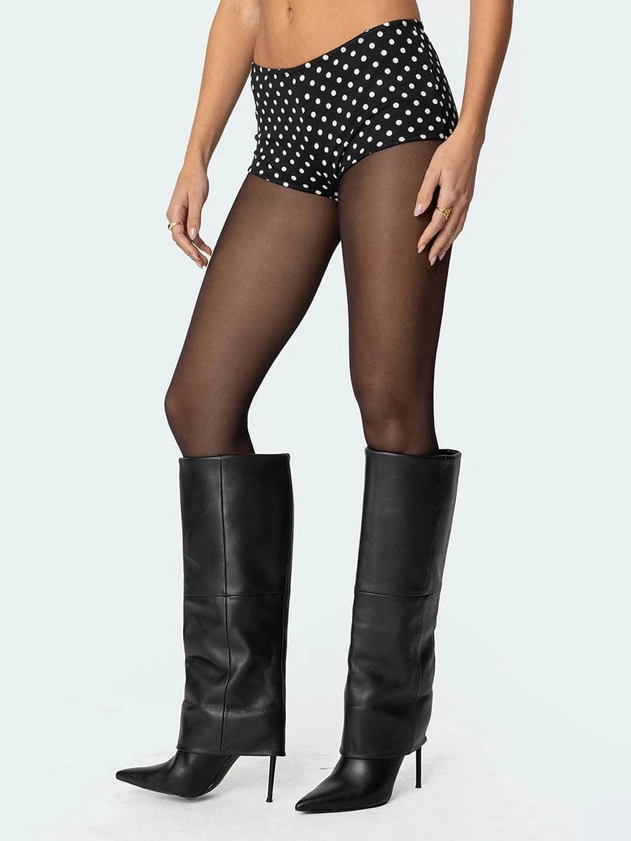 Women Dot Print Mini Shorts Low Rise Tight Shorts Ladies Casual Short Pants for Summer Streetwear Loungewear Sleep Bottoms Y2K