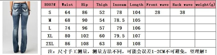 Women Embroidery Pockets Distressed Jeans Mid Waist Stretch Slim Fit Pants Vintage Denim Trousers Autumn Female Streetwear