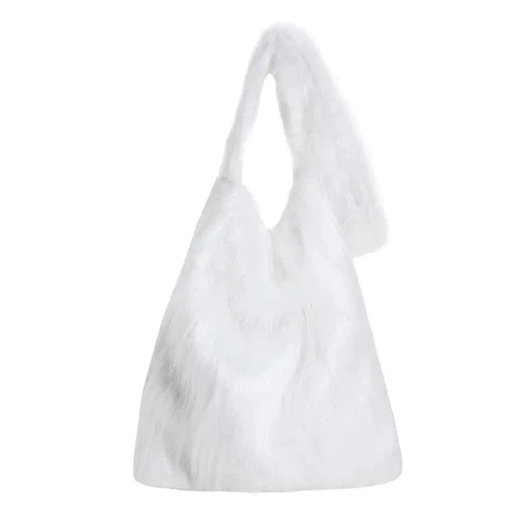 Women Faux Fur Shoulder Bag Fluffy Plush Winter Women Handbags Cute Large Crossbody Bags for Women 2024 Tote Lady Shopper