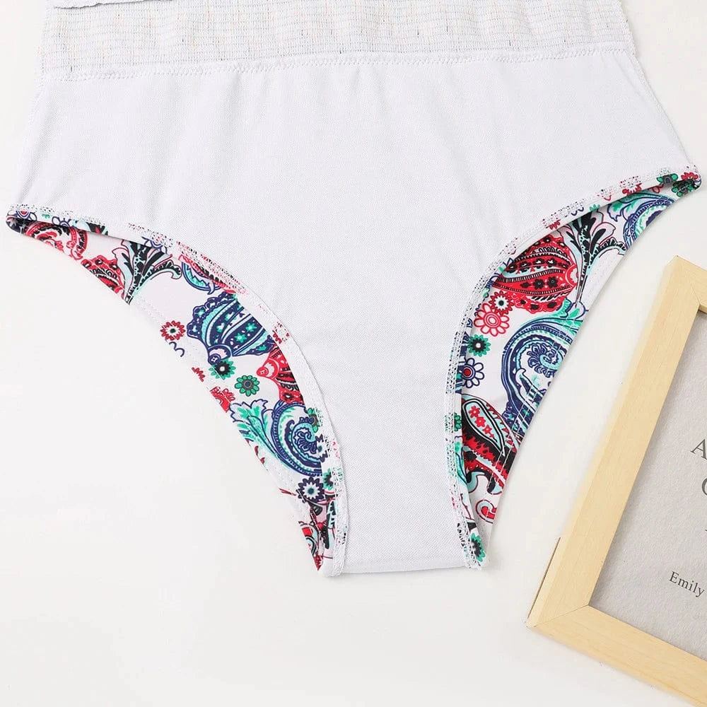 Women Fitness African Print One Piece Swimsuit Cross Women Swimwear Bathing Suit Beachwear Monokini 2024 Summer