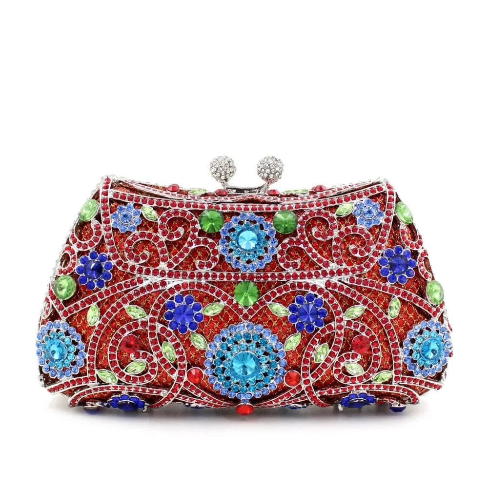 Women Gown Formal Crystal Stones Evening Party Handbag Wedding Clutch Bag Diamond Clutches Bridal Shoulder Wedding Purse