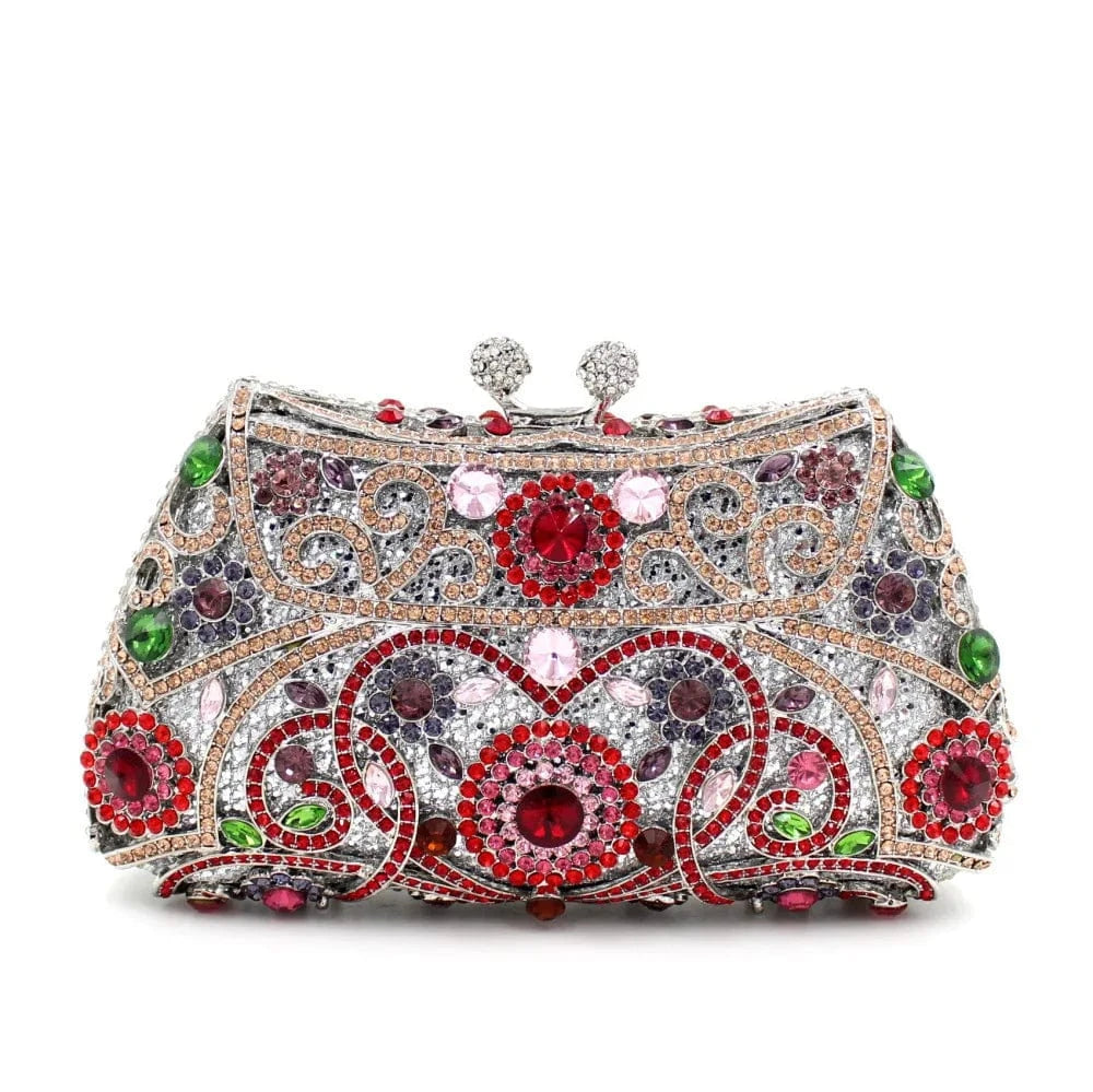 Women Gown Formal Crystal Stones Evening Party Handbag Wedding Clutch Bag Diamond Clutches Bridal Shoulder Wedding Purse