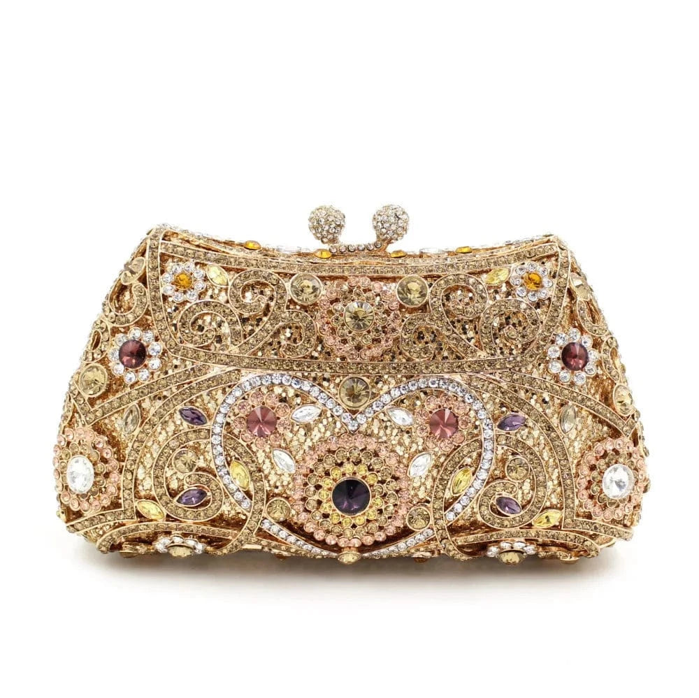 Women Gown Formal Crystal Stones Evening Party Handbag Wedding Clutch Bag Diamond Clutches Bridal Shoulder Wedding Purse