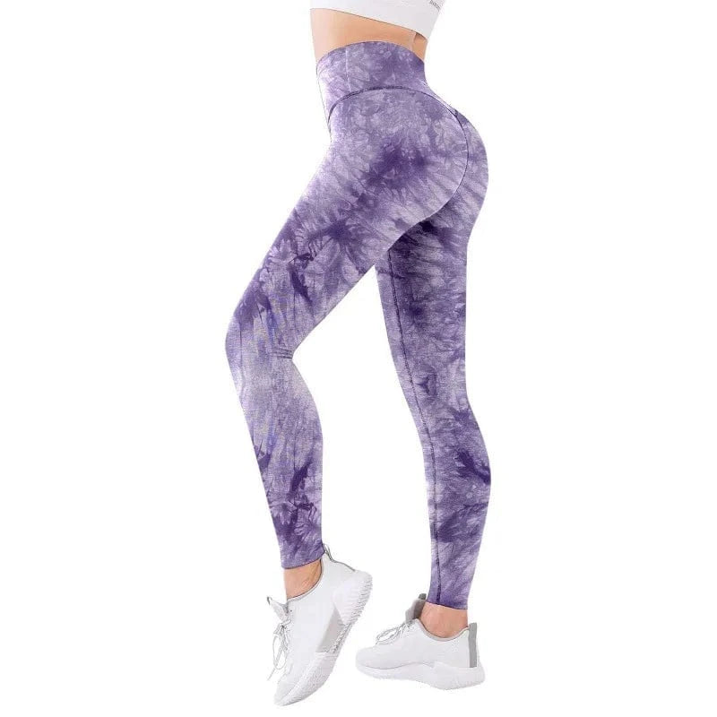 Women Gradient Seamless Full Yoga Pants 2024 Female Tie Dye Peach Tights Sports Leggings High Waist Belly Running Fitness Pants
