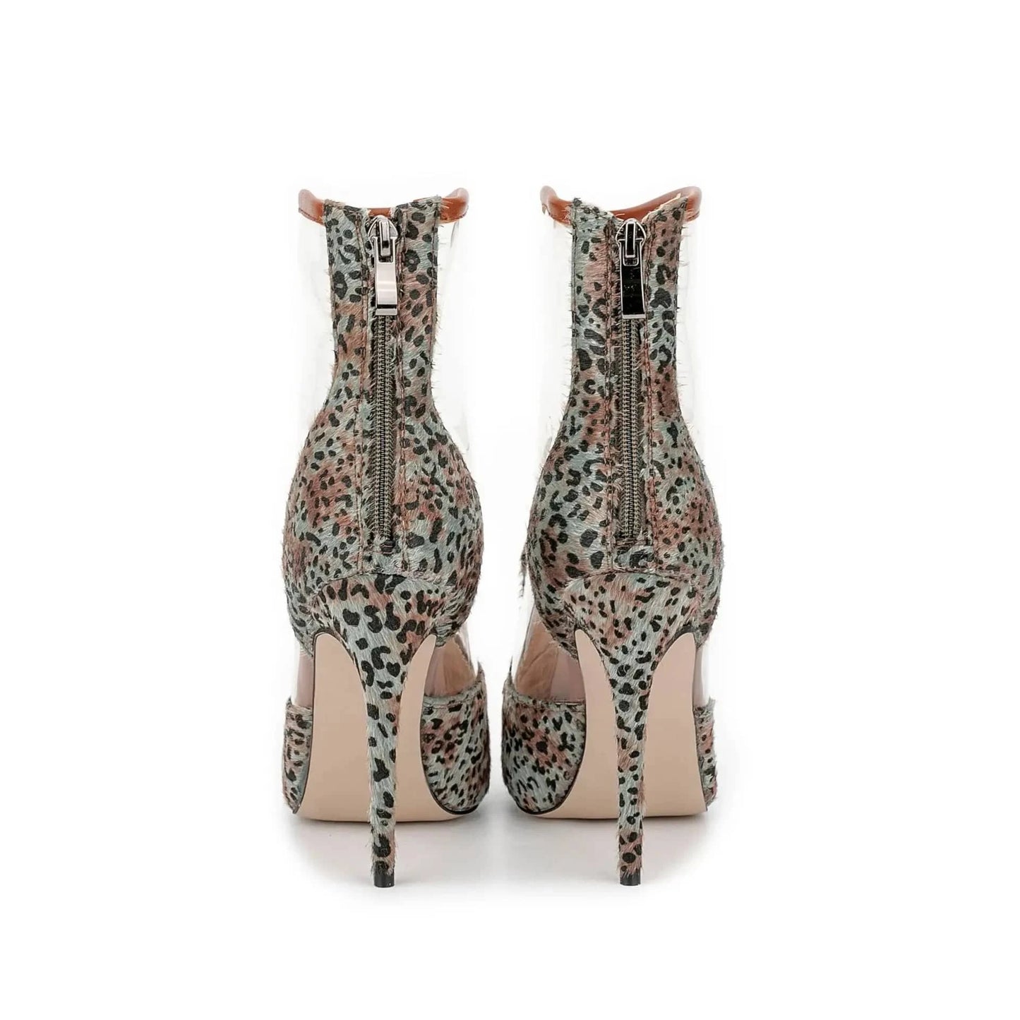 Women High Heel Boots Horse Hair PVC Sequined Pointed Stiletto Boots Women Fashion High Heel Sexy Booties