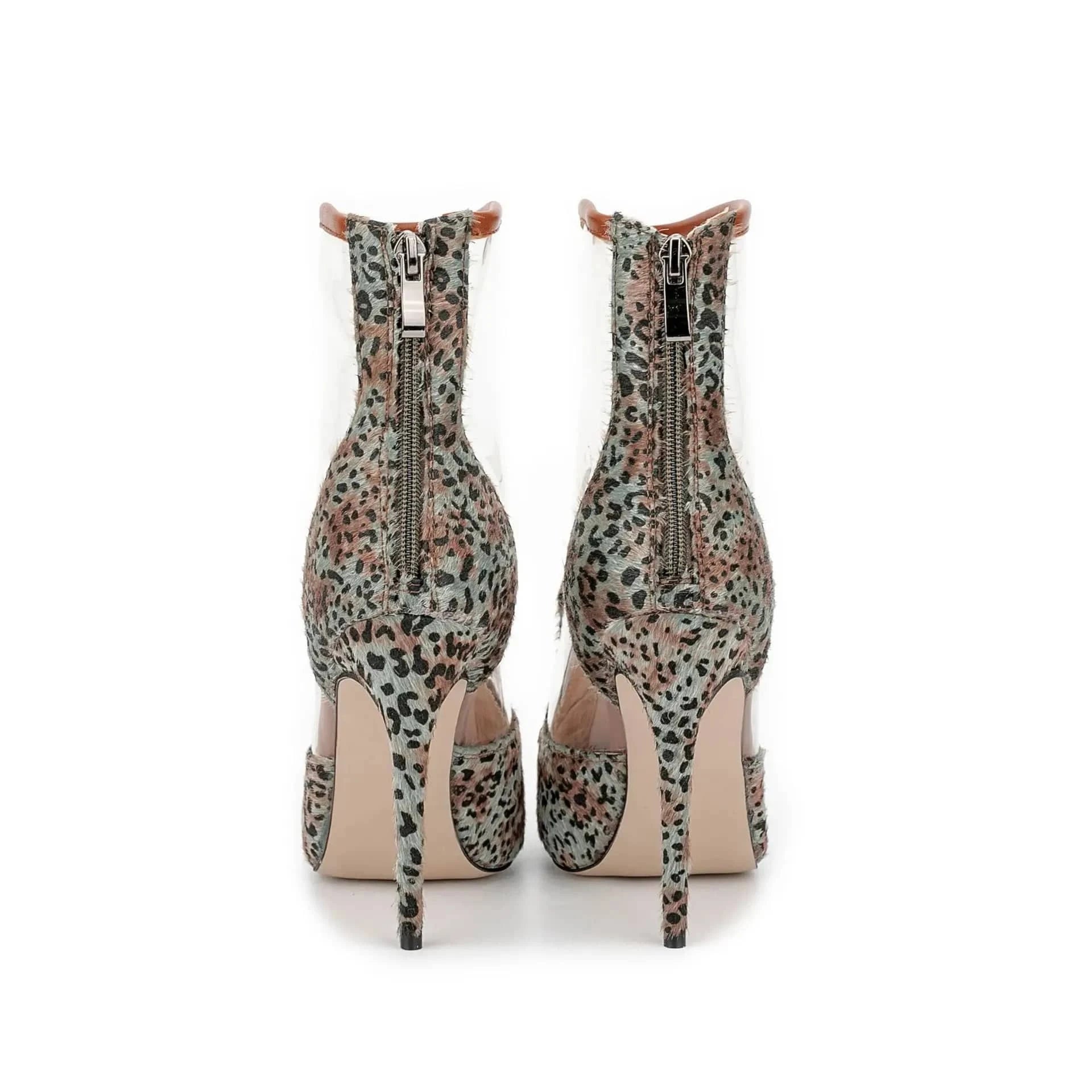 Women High Heel Boots Horse Hair PVC Sequined Pointed Stiletto Boots Women Fashion High Heel Sexy Booties