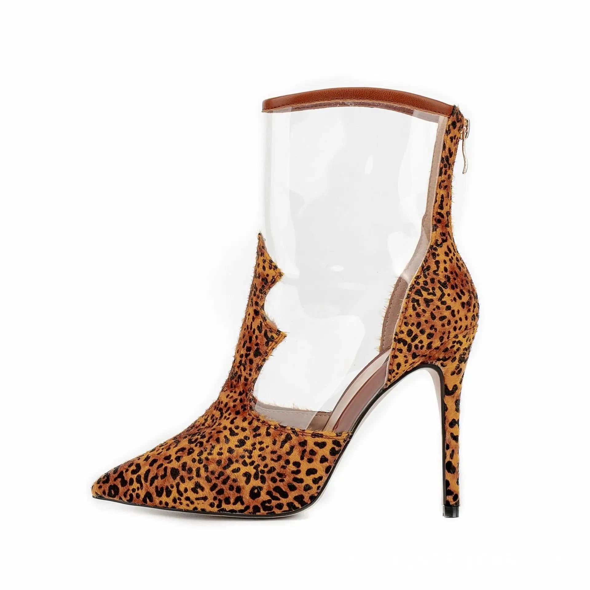 Women High Heel Boots Horse Hair PVC Sequined Pointed Stiletto Boots Women Fashion High Heel Sexy Booties