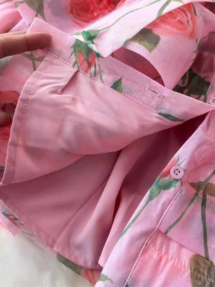 Women Lantern Sleeve Floral Print Lace Up Belt Summer Ball Gown Cute Dress Holiday Gorgeous Flower Ruffles Layer Cake Mini Dress