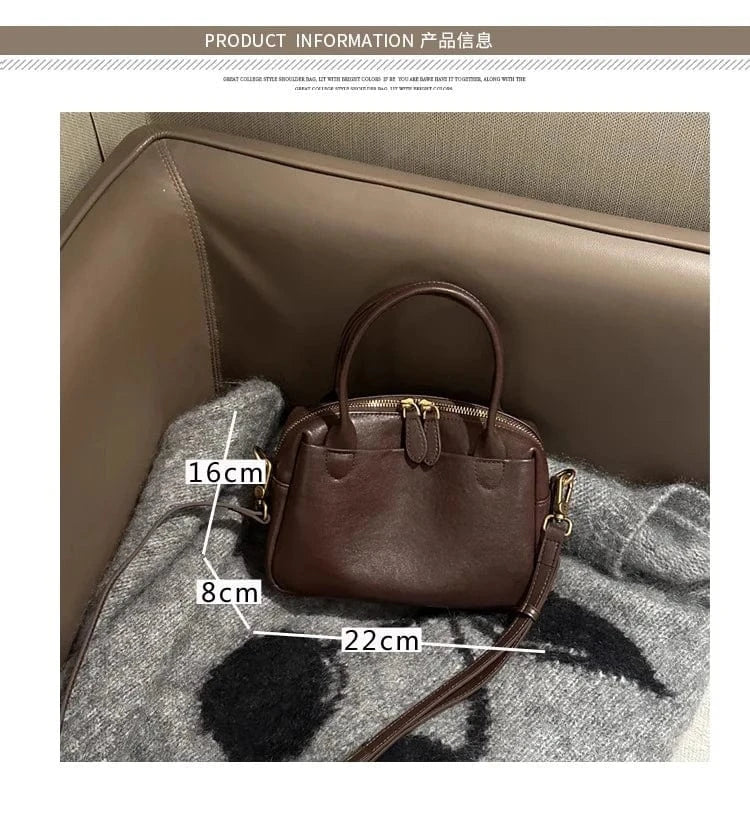 Women Natural Cow Leather Handbags Ladies High Quality Shoulder Bag Female Fashion Retro Luxury Designer Cowhide Crossbody Bags