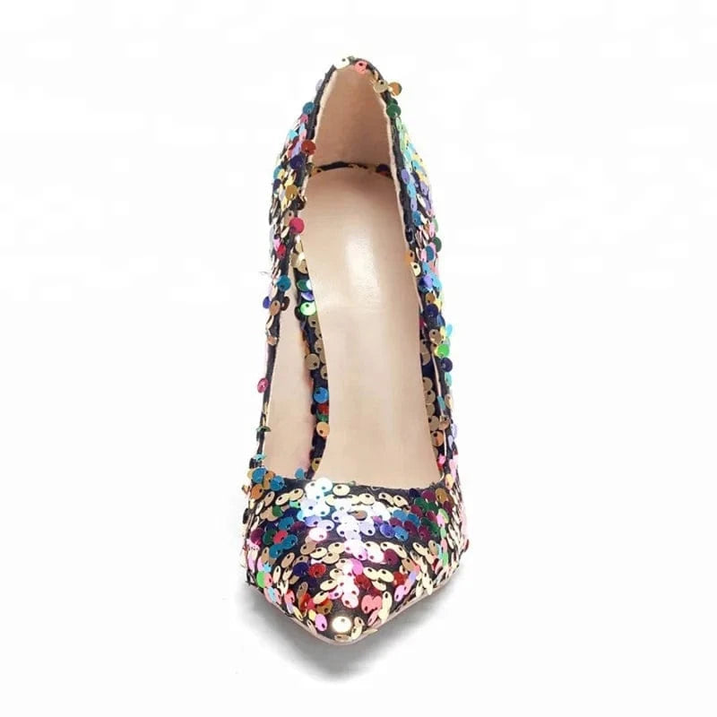 women party glitter High Heel Shoes ladies colorful high heels pumps