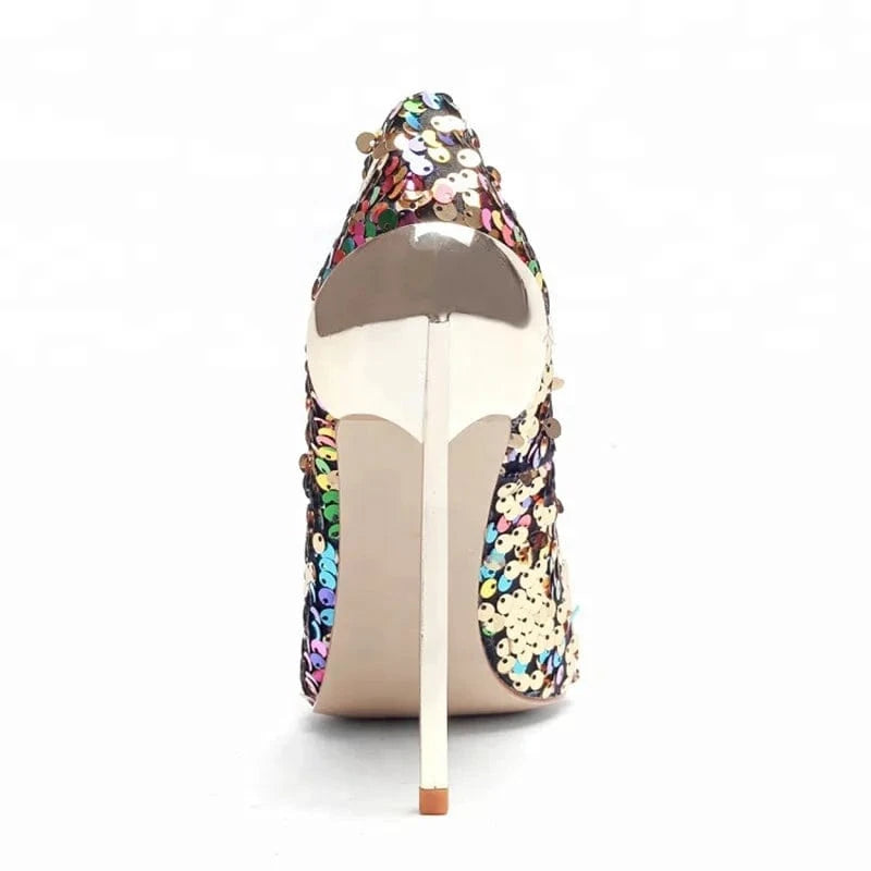 women party glitter High Heel Shoes ladies colorful high heels pumps