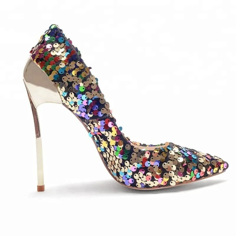 women party glitter High Heel Shoes ladies colorful high heels pumps