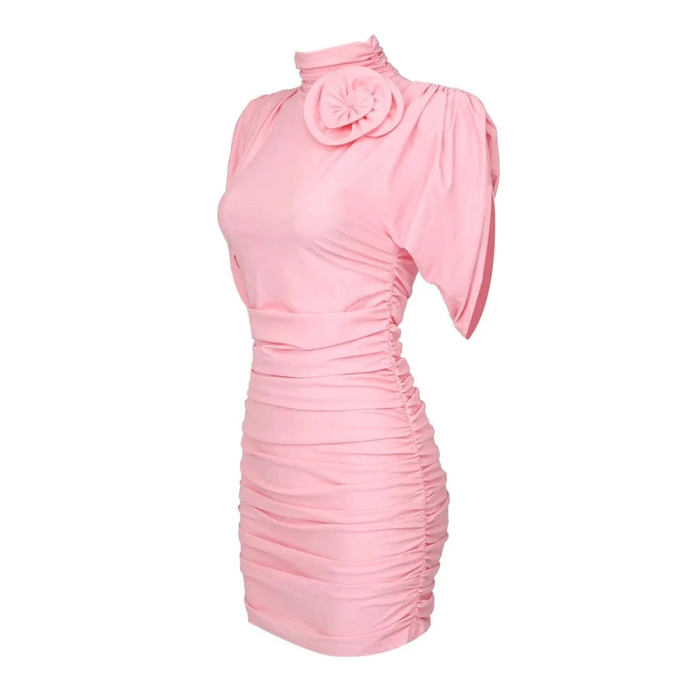 Women Party Pink Women Mini Dress Sleeveless Ladies Bodycon Mini Dress