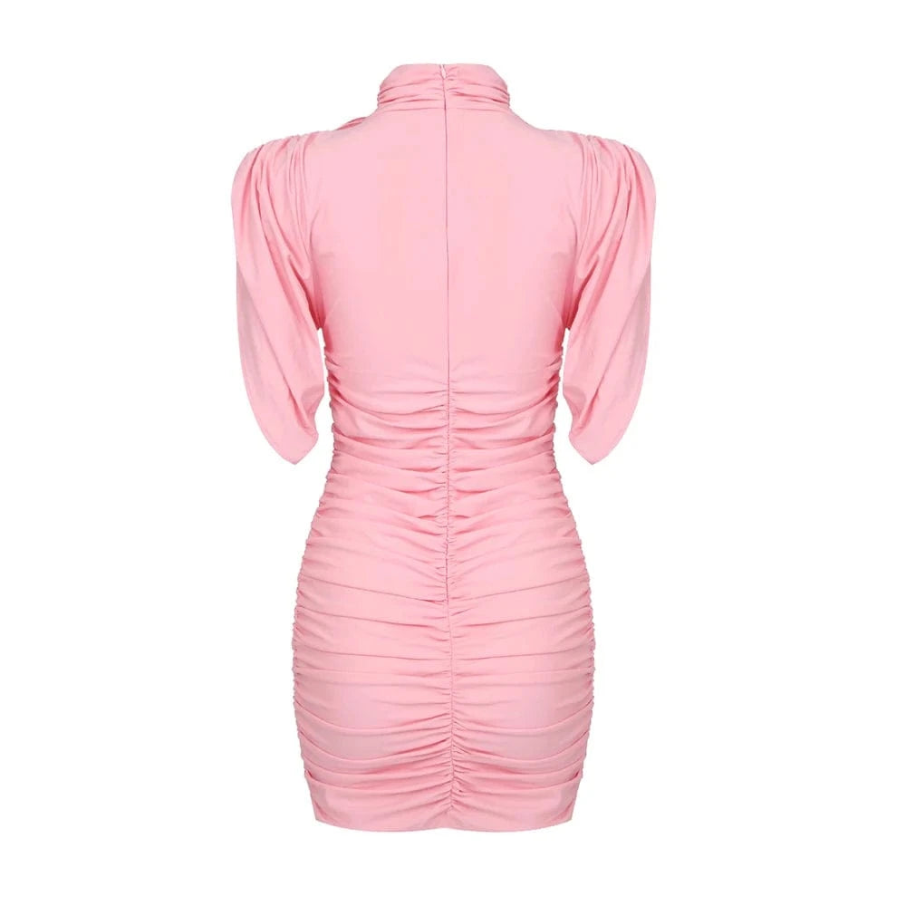 Women Party Pink Women Mini Dress Sleeveless Ladies Bodycon Mini Dress