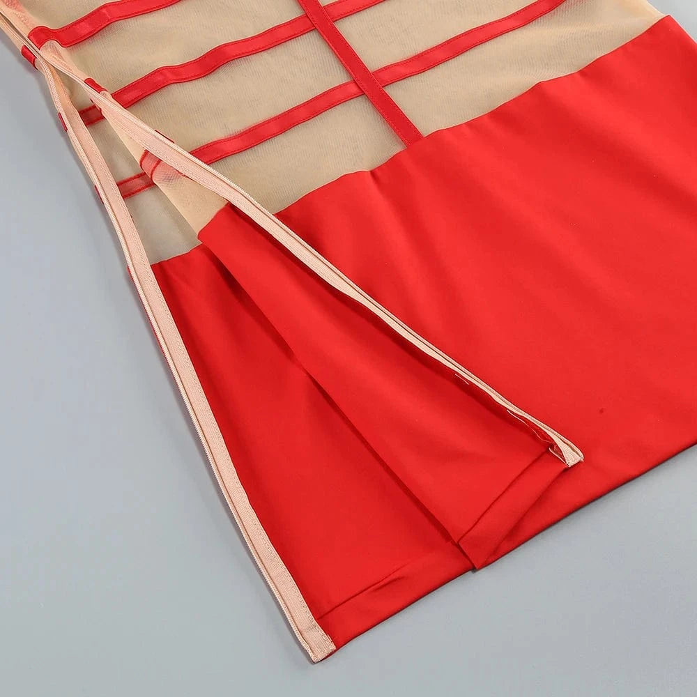 Women's 2025 Sexy Long Sleeve Mesh Ankle-Length Dress Celebrity Sheer Elegant Cut Out Details for Party Evening Club Vestido