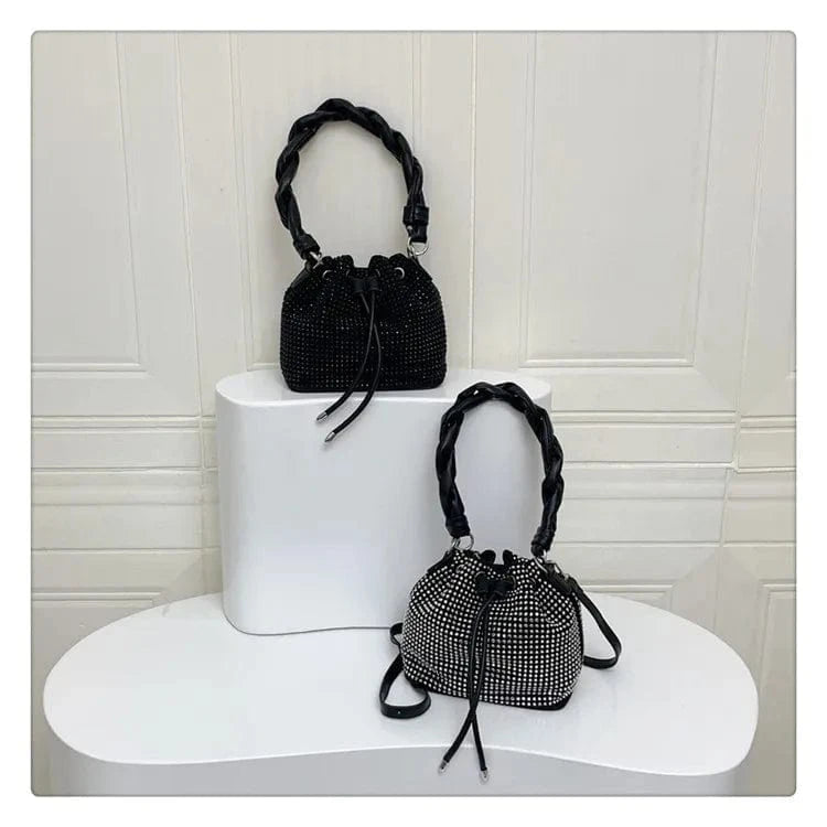 Women's bag 2024 bucket bags Female inlaid diamond bag Fashion dinner women luxury single shoulder designer Twist Strap handbags