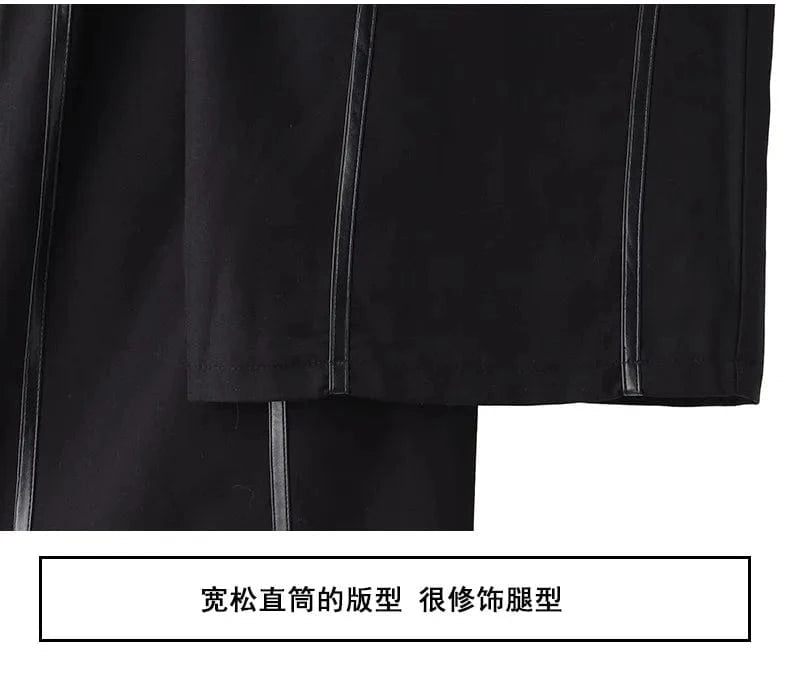 Women's Black Gothic Urban Pants Baggy Oversize Suits Long Pants Harajuku Japanese 2000s Style Y2k Emo Vintage Trousers Clothes