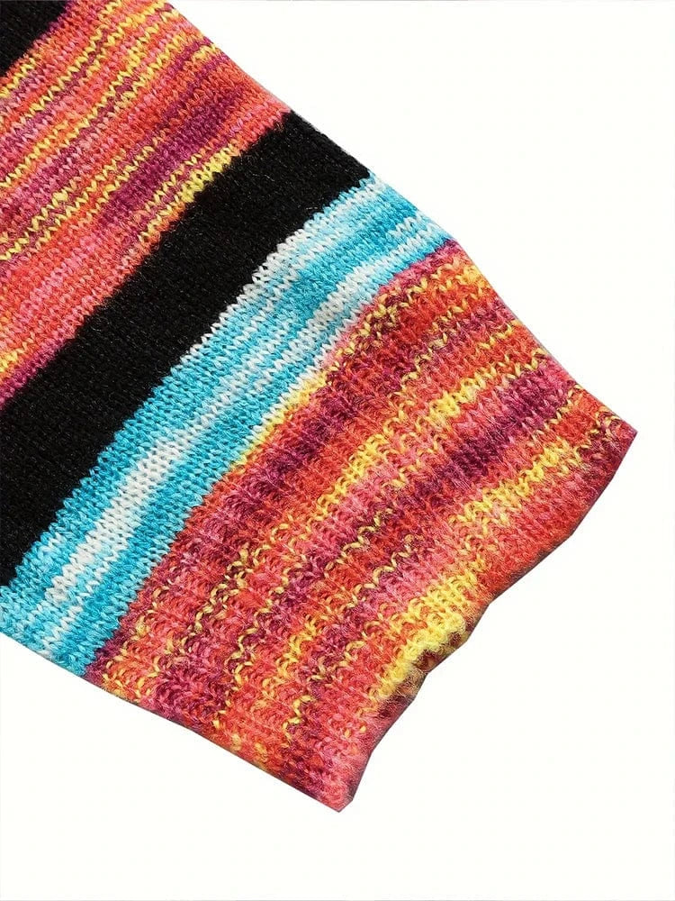 Women's Casual Cardigan Colourful Image Loose Long Sleeve Knitted Sweater Spring and Autumn Best Choice