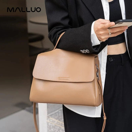 Women's Cowhide Genuine Leather Shoulder Bag Female Fashion Luxury Designer Handbags Ladies Commuting Large Capacity Bucket Bags