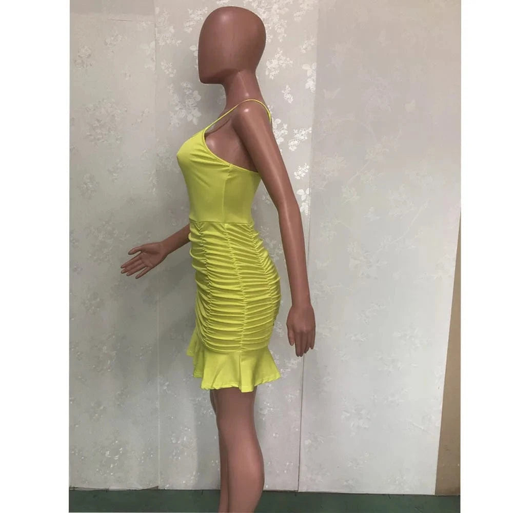 Women's Dress Y2K Summer Casual Clothing Backless Sling Dress Ladies Nightclub Halter Dress
