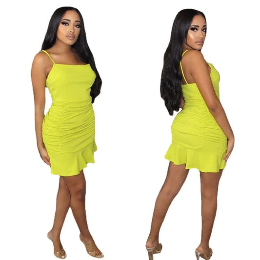 Women's Dress Y2K Summer Casual Clothing Backless Sling Dress Ladies Nightclub Halter Dress