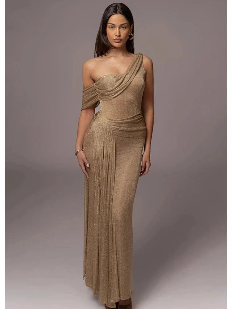 Women's Elegant Slip Sleeveless Cowl Neck Ruched Midi Dress Light Green Satin Material with Side Slit for Luxury Evening Party