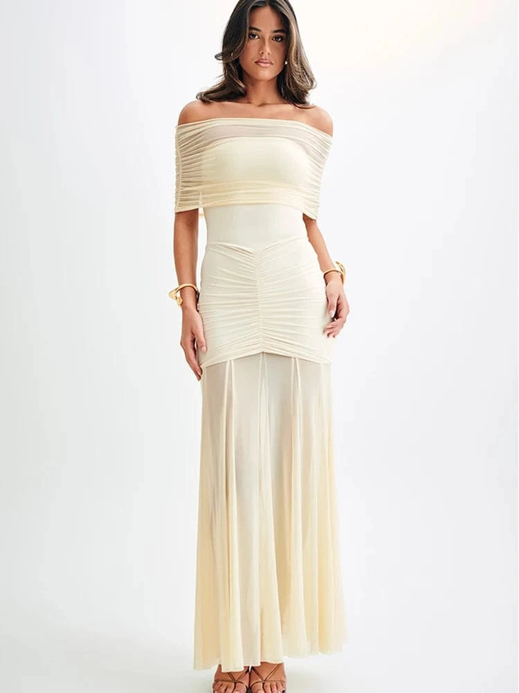 Women's Elegant Slip Sleeveless Cowl Neck Ruched Midi Dress Light Green Satin Material with Side Slit for Luxury Evening Party