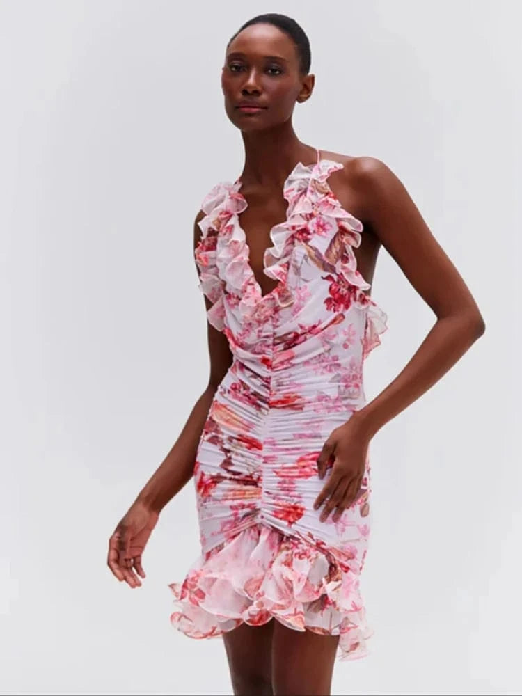 Women's Elegant Slip Sleeveless Cowl Neck Ruched Midi Dress Light Green Satin Material with Side Slit for Luxury Evening Party