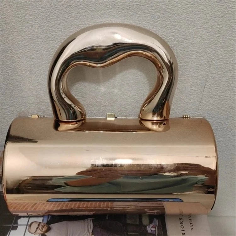 Women's Handbag Bags For Women 2024 Party Clutches Fashion Cylinder Mini Evening Purse Crossbody Shoulder Bag Gold Box Clutch