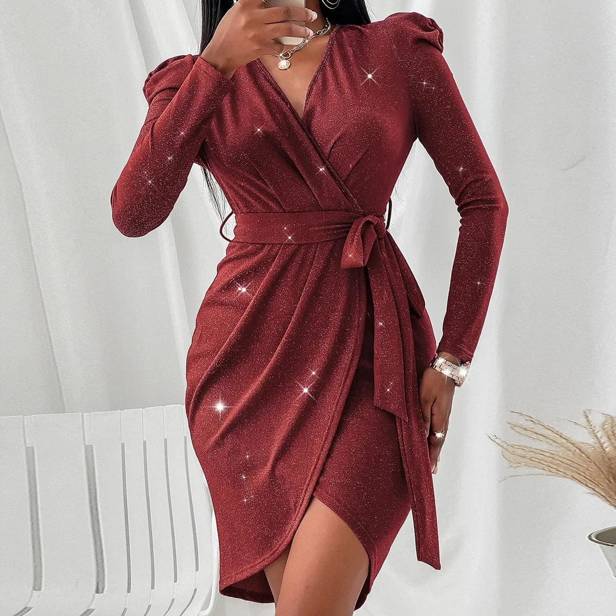 Women's High-quality Commuter Solid Color Mid-length Western-style Hip Wrap Skirt 2022 Spring And Summer New Products
