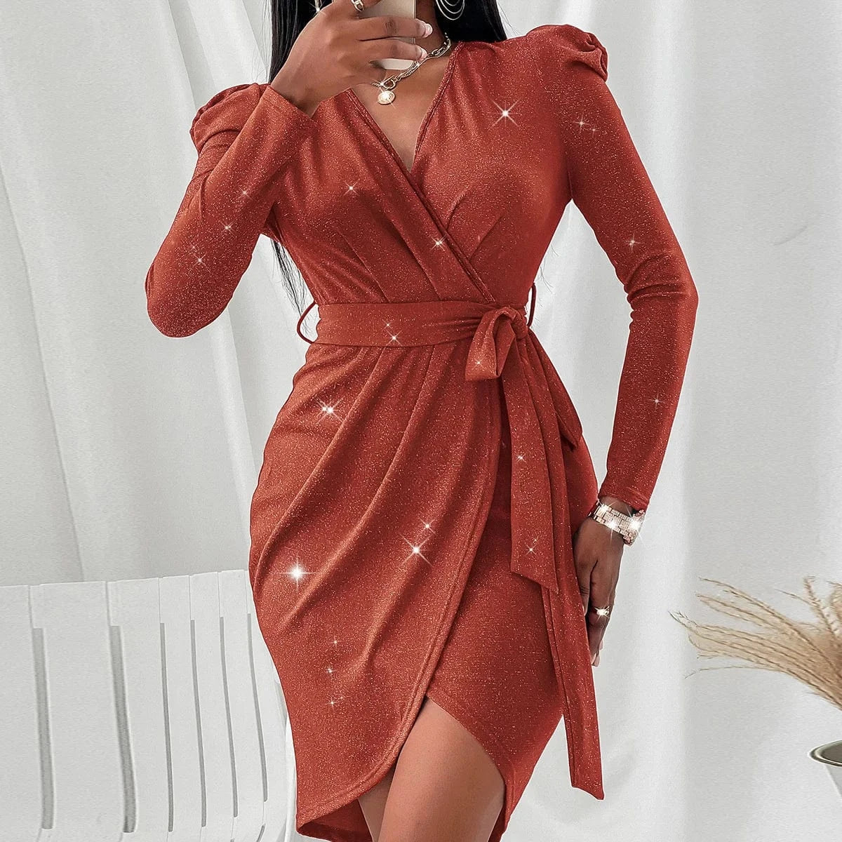 Women's High-quality Commuter Solid Color Mid-length Western-style Hip Wrap Skirt 2022 Spring And Summer New Products