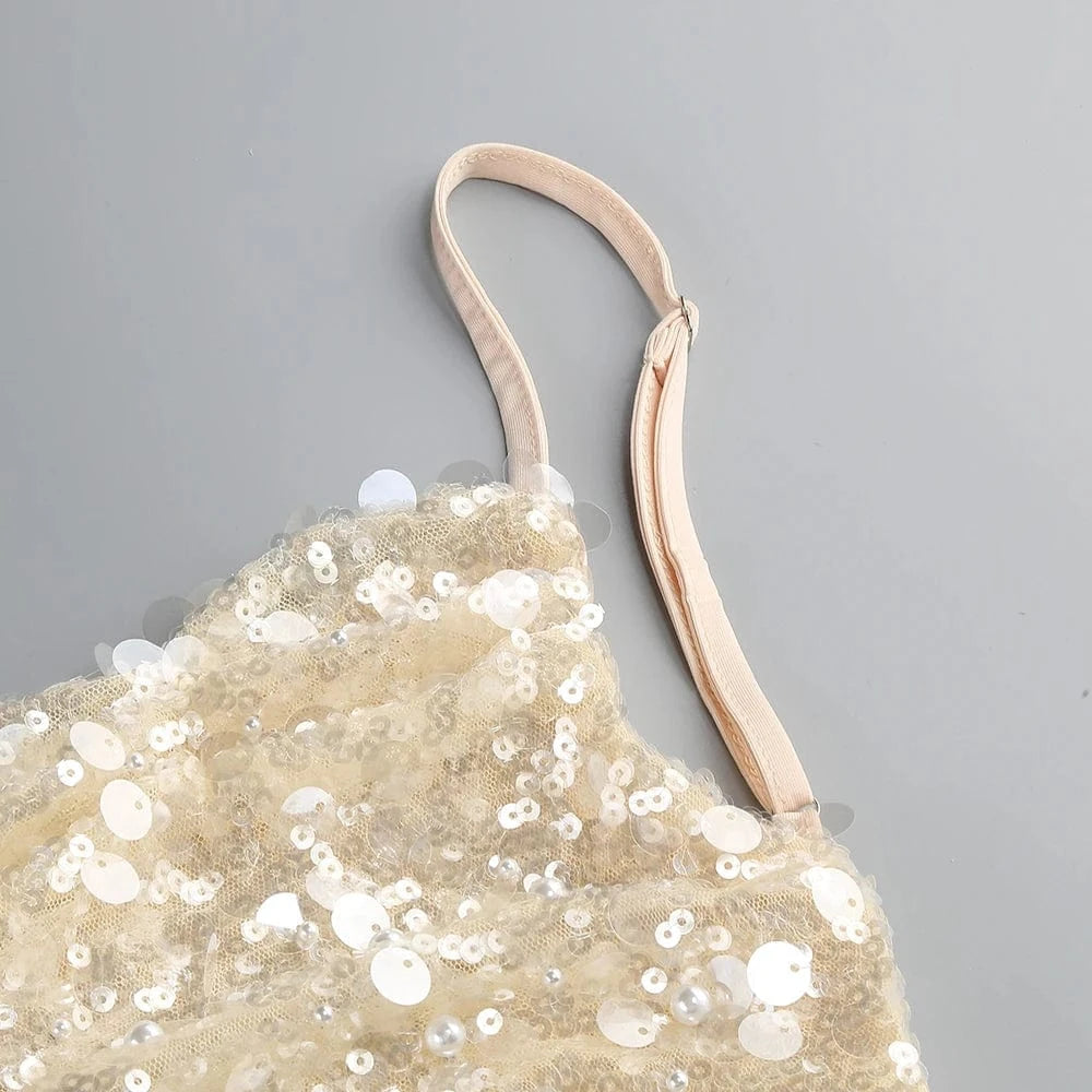 Women's In Vogue Elegant and Sexy Suspenders Backless Fishtail Slimming Floor-Length Dress Luxurious Evening Party Dress