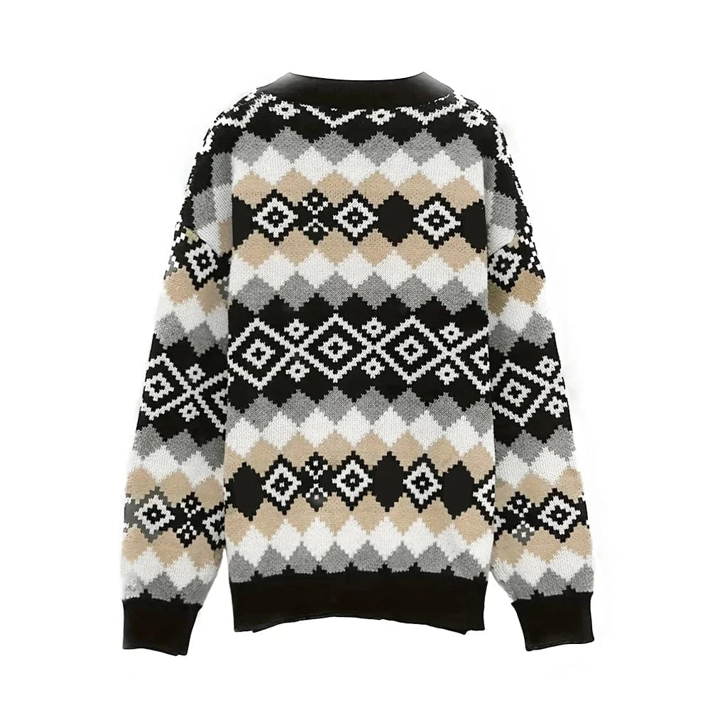 Women's Knitted Cardigan Jacket Christmas Sweater Fashion Autumn Winter 2024 New Style Warm Cozy Festive Knitwear