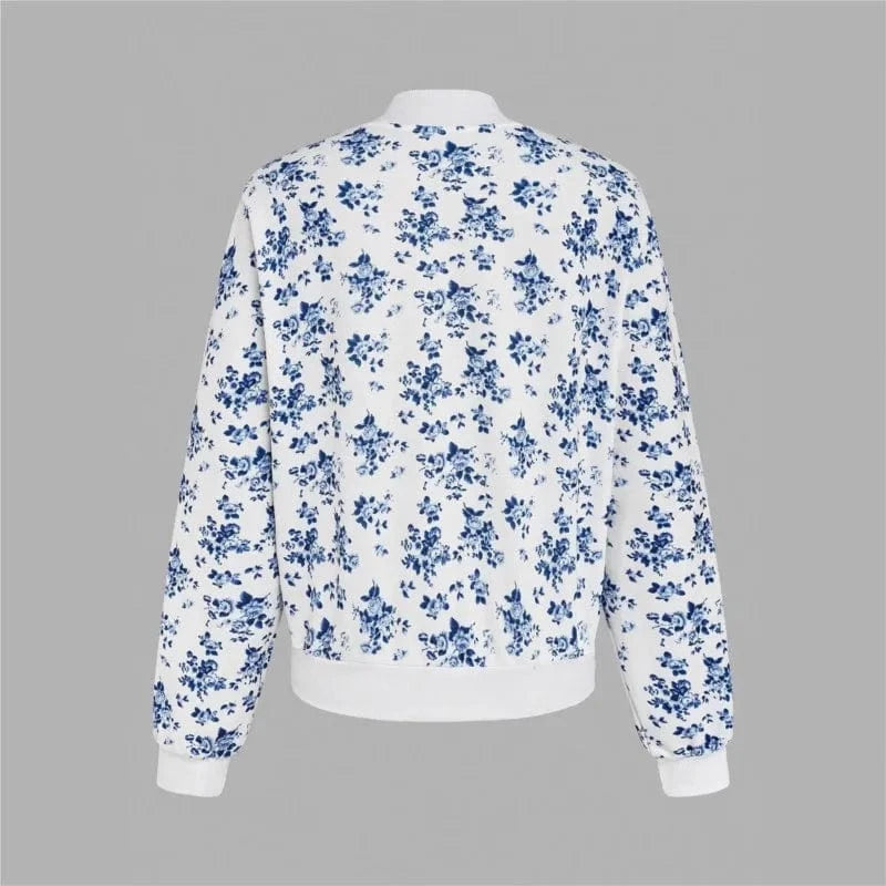 Women's Leopard Stand-Up Collar Long Sleeve Zipper Cardigan Coat Jackets Autumn Ladies Casual Loose Outwear Outcoat Size
