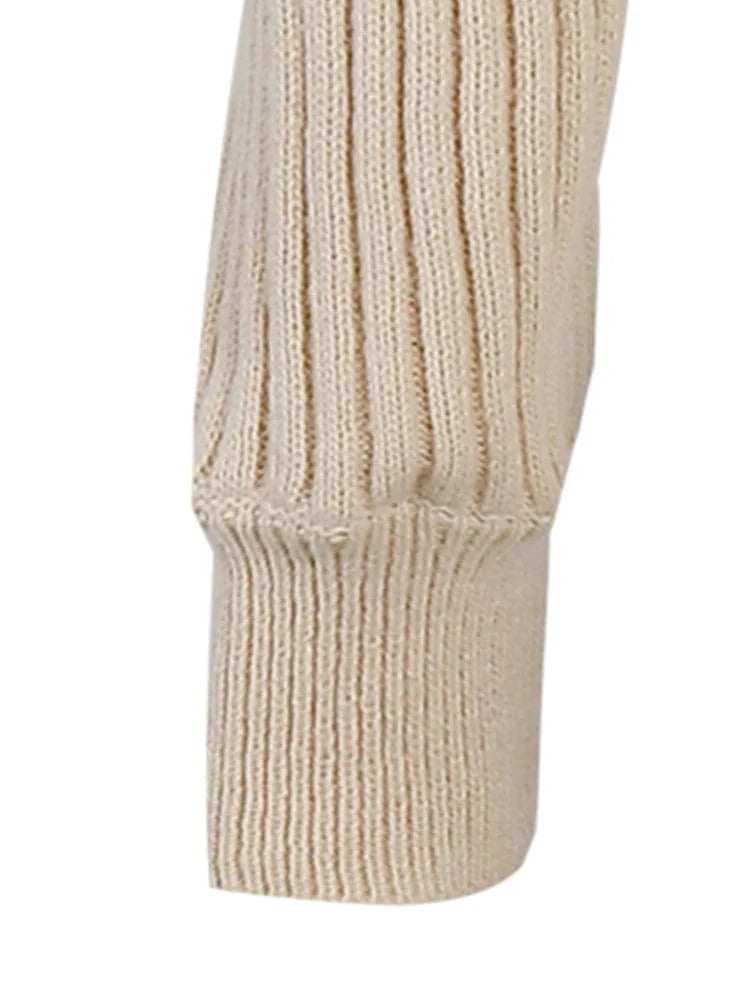 Women's Loose Sweater Cropped Cardigan Women High Stretch Long Sleeve Solid Colour Rhombus Stripe