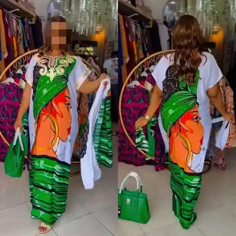 Women's Print Maxi Dress Plus Size
