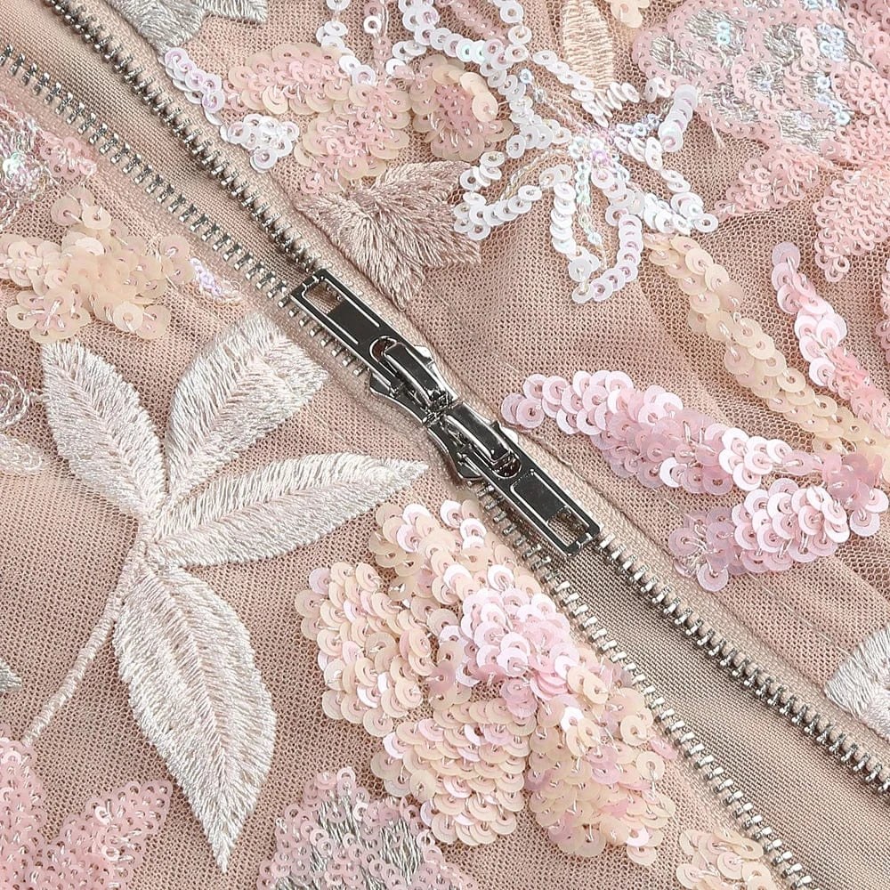 Women's Print One-Line Shoulder Sleeveless Slim Sexy Ankle-Length Dress Lace Embroidery Flowers Colorful Sequins Elegant Dress