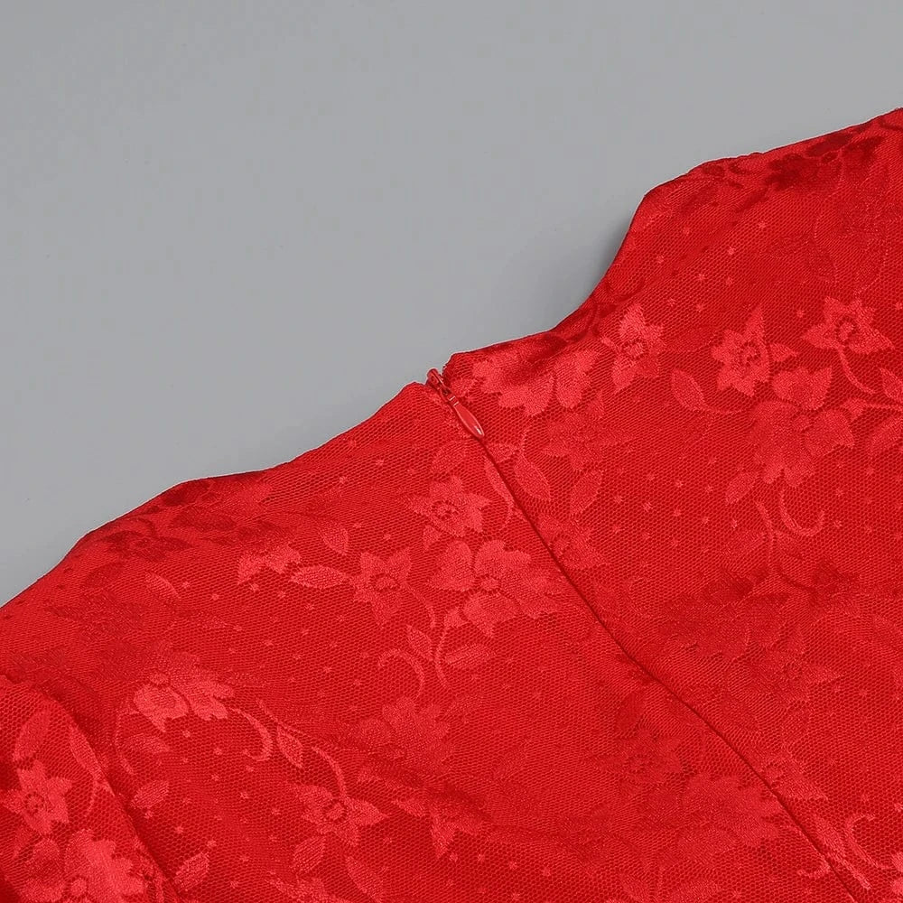 Women's Sexy Lace Spice Girl Dress Haute Sense Hollow Out Irregular Pure Desire Dress Luxury Temperament Evening Party Dress