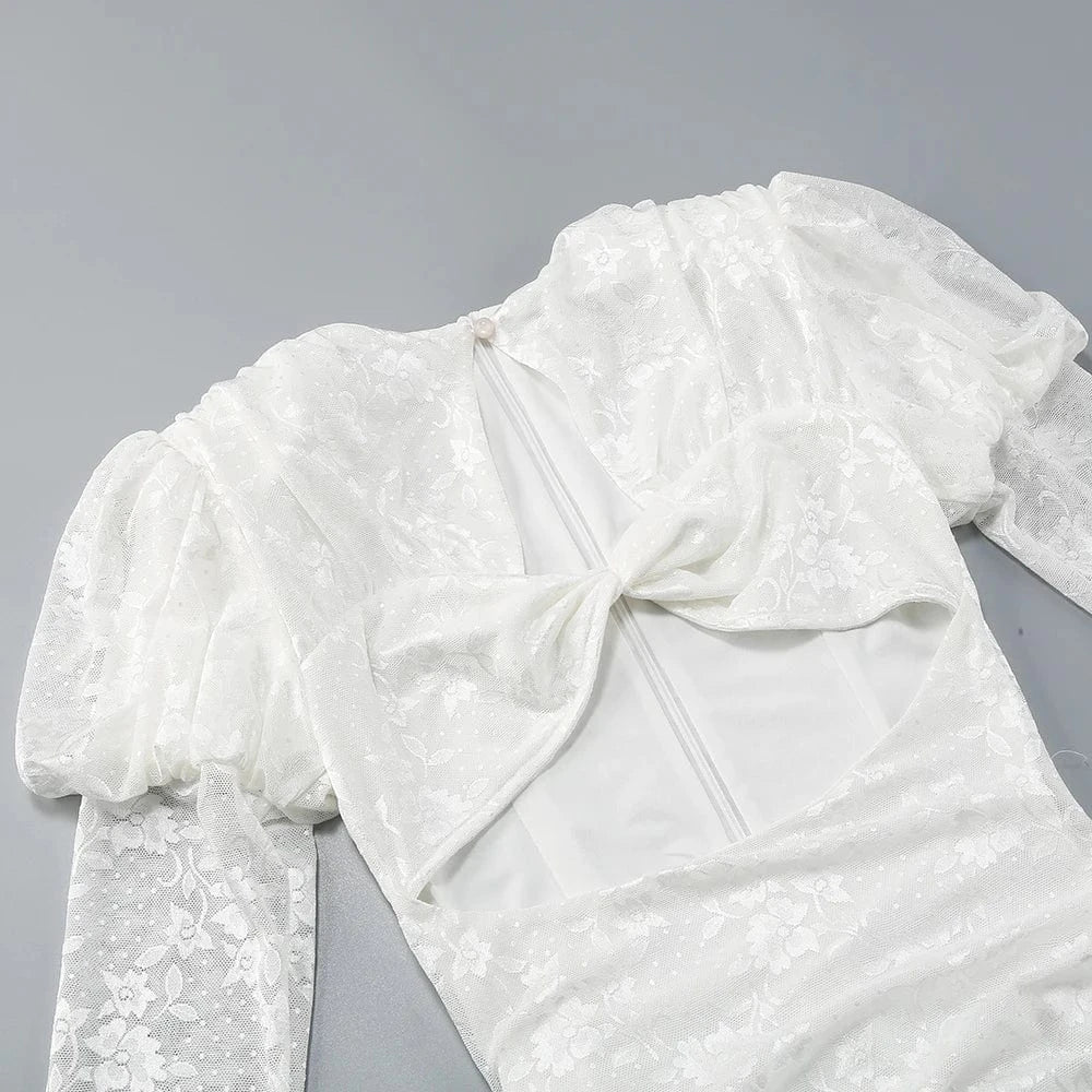 Women's Sexy Lace Spice Girl Dress Haute Sense Hollow Out Irregular Pure Desire Dress Luxury Temperament Evening Party Dress