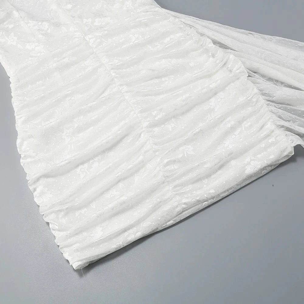 Women's Sexy Lace Spice Girl Dress Haute Sense Hollow Out Irregular Pure Desire Dress Luxury Temperament Evening Party Dress