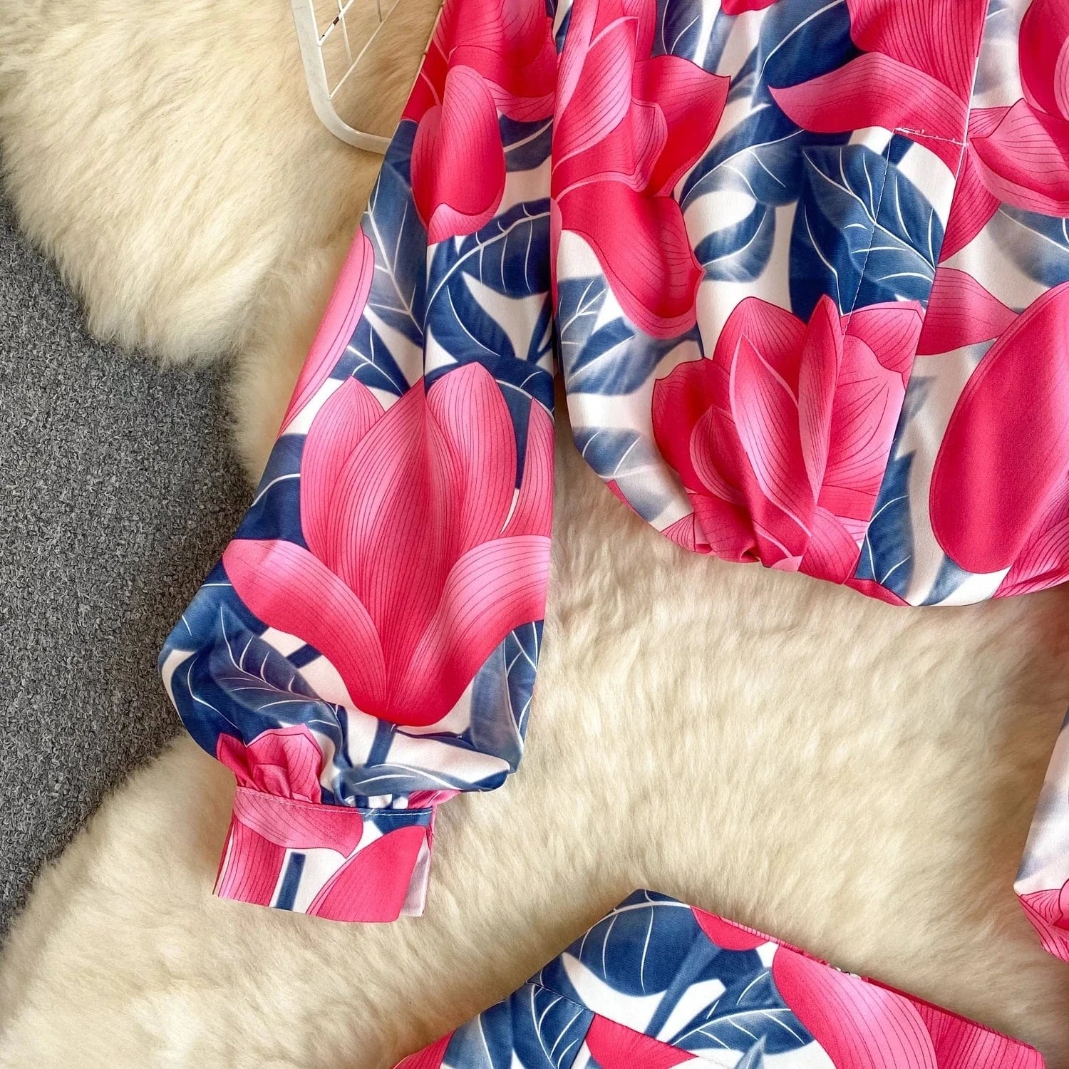 Women's Shirts Fashionable With A Split Half Skirt Temperament Two-Piece Dress