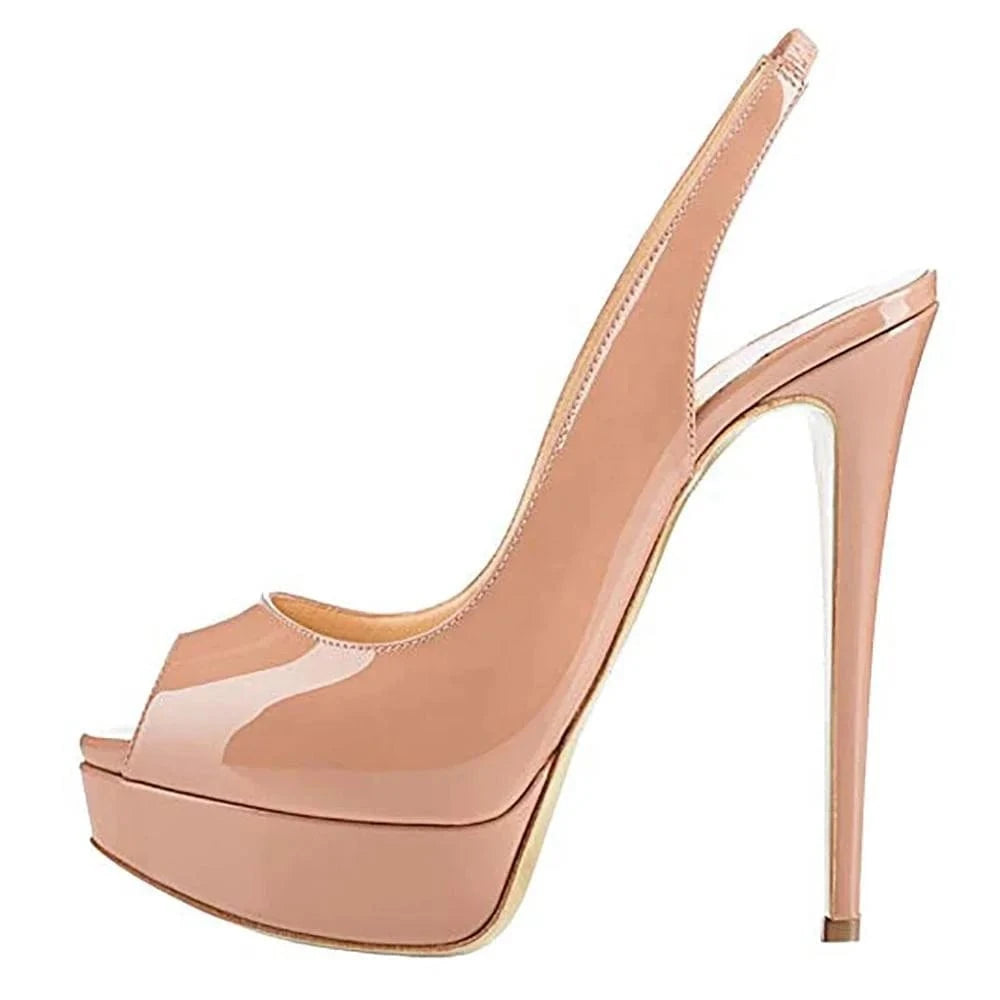 Women's Slingbacks High Heels Shoes Platform Pumps Gradient Wedding Party