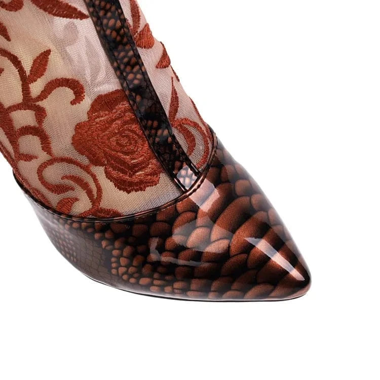 Women's Stiletto Heels Fishmouth Sexy Ladies High Heel Boots Women Summer Boots Women Pointed Toe Booties