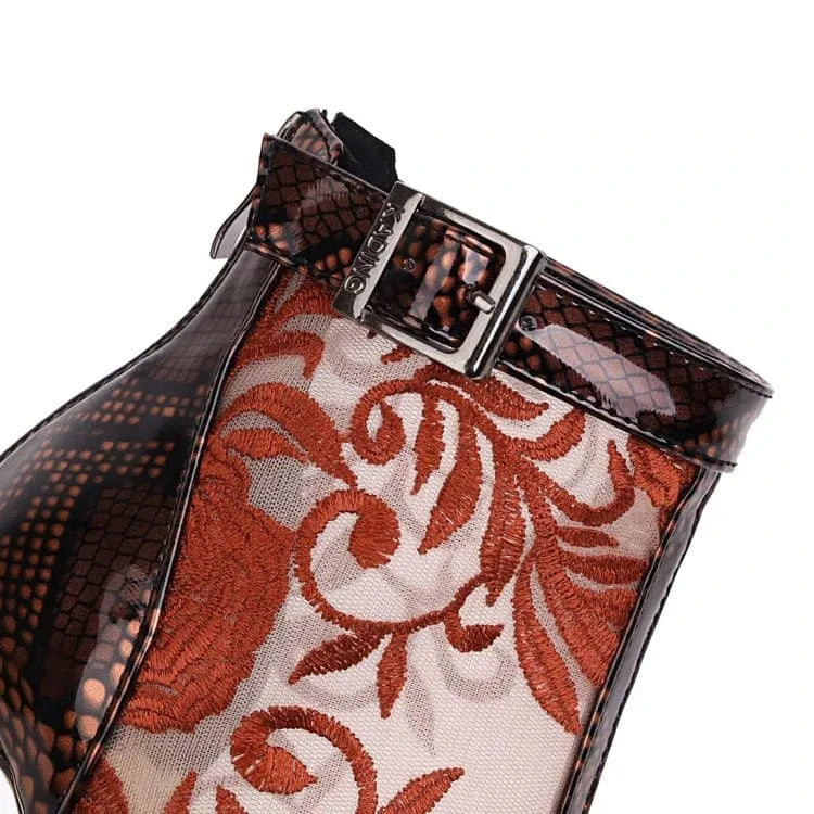 Women's Stiletto Heels Fishmouth Sexy Ladies High Heel Boots Women Summer Boots Women Pointed Toe Booties