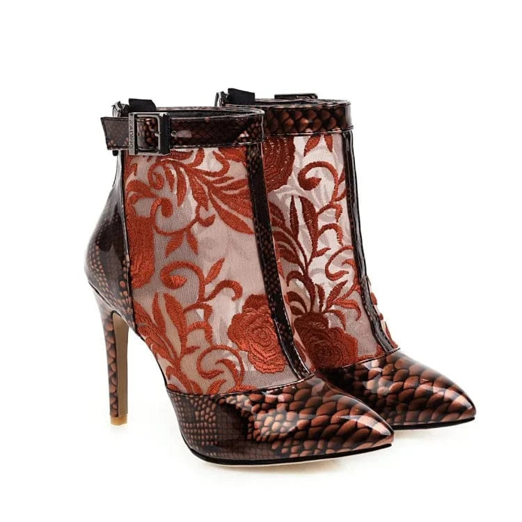 Women's Stiletto Heels Fishmouth Sexy Ladies High Heel Boots Women Summer Boots Women Pointed Toe Booties