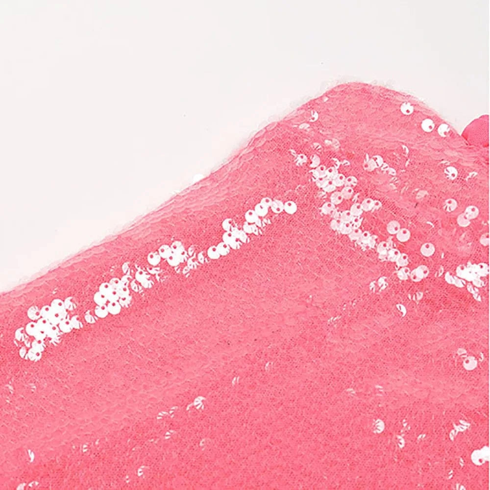 Women's Summer Sexy Long Evening Party Dress Sequined Dress Three-Dimensional Ruffle Flower Slip Slit Ground Length Dress