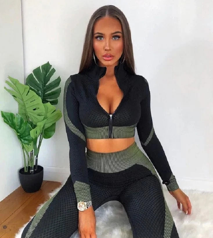 Women's winter stretch zipper yoga suit cotton vest jogging pants three-piece jacket and sweat track and field jogging suit