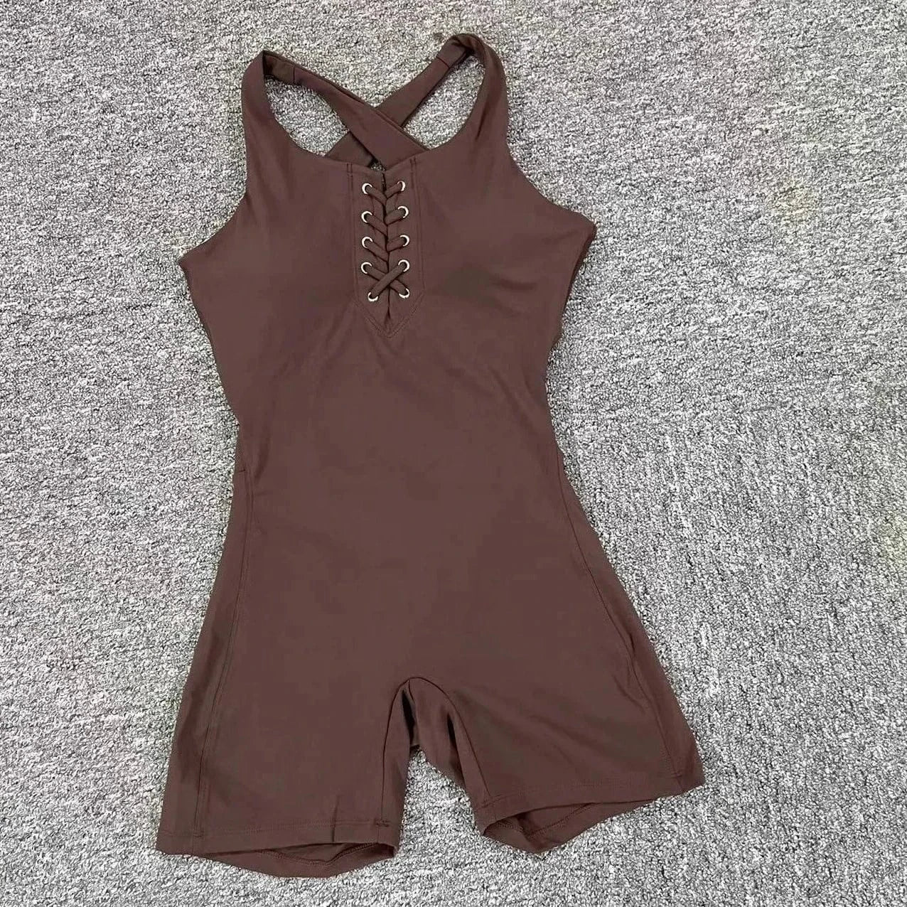 Women's Yoga Jumpsuits Unitard Bodysuits One Piece Shorts Rompers Yoga Sleeveless Cross Back Hollow Bodycon Outfits 2024