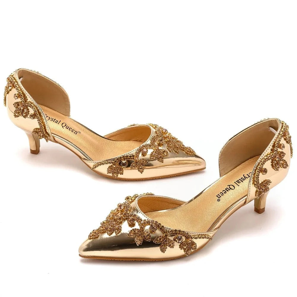 Women Shoes 2023 Summer New Fashion Pointed-toe Wrap-toe Shoe Rhinestone Decor Large Size Thin Heel Sandals Wedding Bridal Shoes